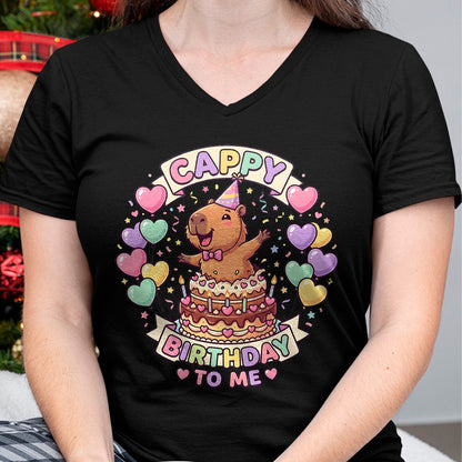 Cute Capybara Shirt, Funny Capybara UnisexT-Shirt/Hoodie/Sweatshirt HLT00 - Capybara Birthday Kawaii Girl Cappy Birthday to Me T-Shirt