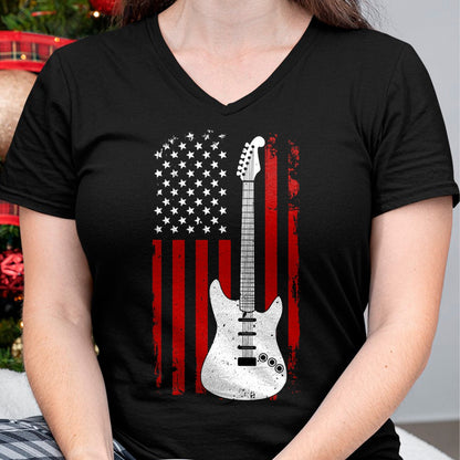 Guitar Lover Shirt, Funny Guitar UnisexT-Shirt/Hoodie/Sweatshirt HLT00 - Guitar American US Flag Music Player Electric Guitarist Gift T-Shirt