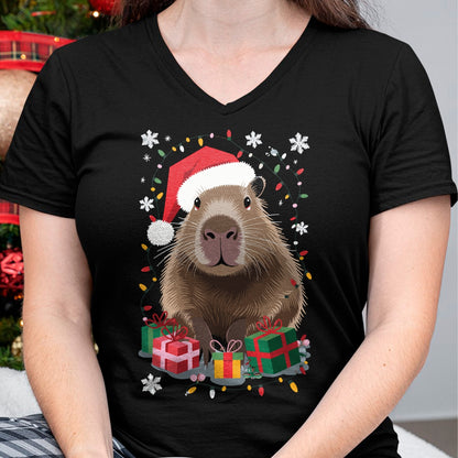 Cute Capybara Shirt, Funny Capybara Unisex T-Shirt/Hoodie/Sweatshirt HLT00 - Capybara Christmas Long Sleeve T-Shirt (5)