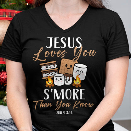Funny Camping Shirt, Gift For Camping Lover Unisex T-Shirt/Hoodie/Sweatshirt HLT00 - Jesus Loves You S_More Christian Church Camper Camping Lover T-Shirt