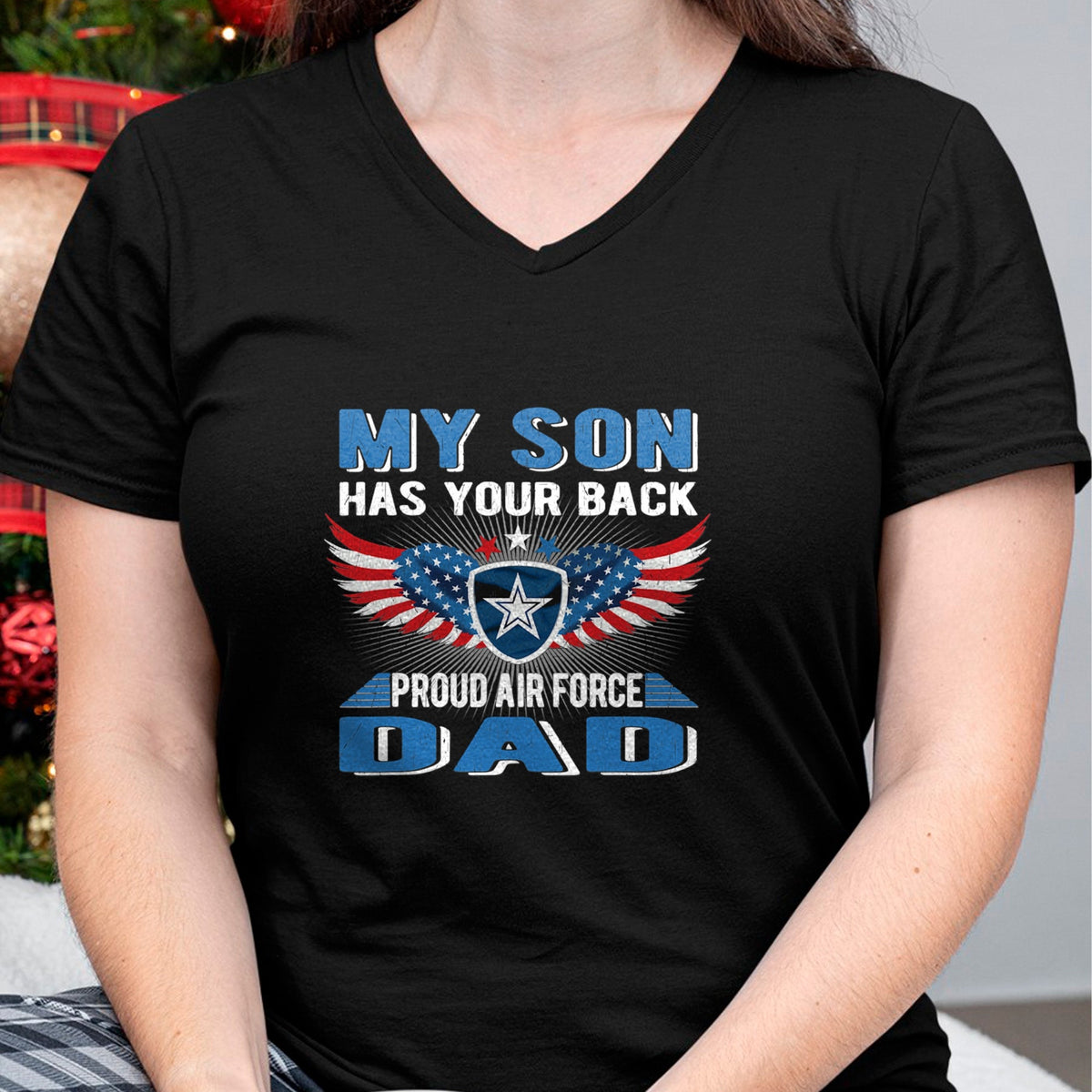 Gift for Dad Shirt, Funny Dad Unisex T-Shirt/Hoodie/Sweatshirt HLT00 – My Son Has Your Back Proud Air Force Dad Military Father T-Shirt