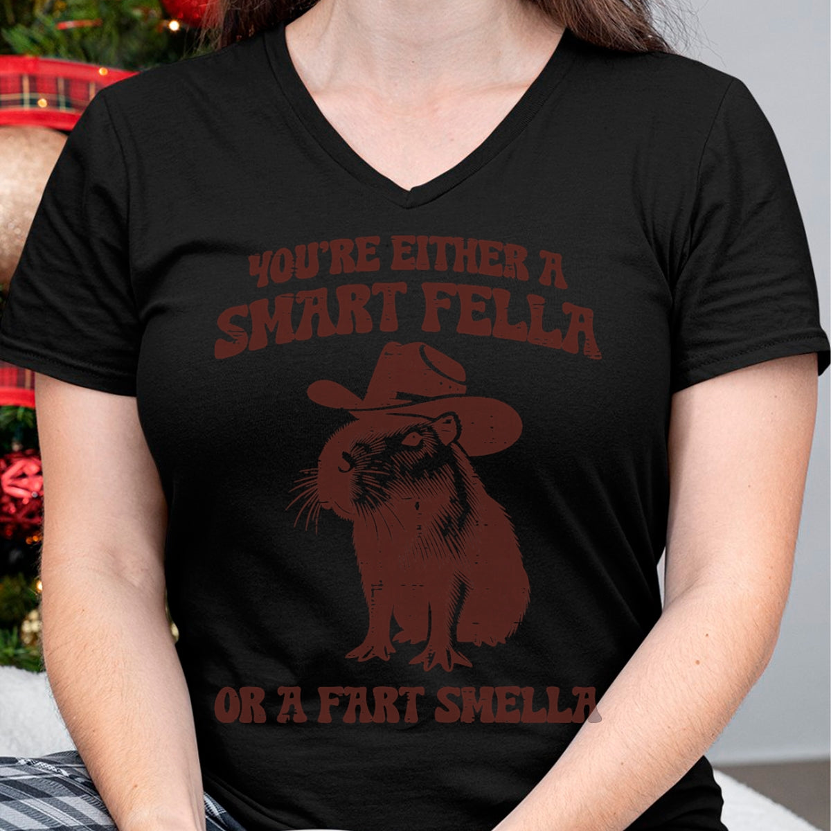 Cute Capybara Shirt, Funny Capybara Unisex T-Shirt/Hoodie/Sweatshirt HLT00 - Capybara Either Smart Fella Fart Smella Funny Men Women Kids T-Shirt