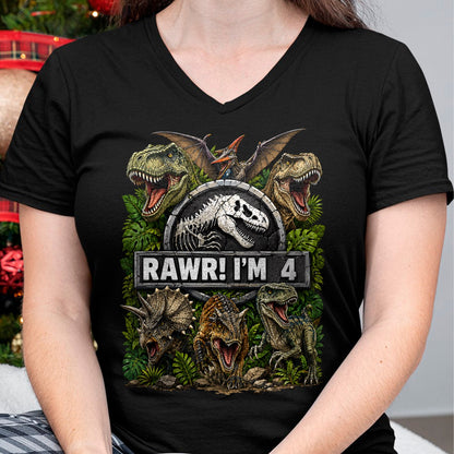 Best Dinosaur Lover Shirt, Funny Dinosaur UnisexT-Shirt/Hoodie/Sweatshirt HLT00 - Kids Rawr I_m 4 Years Old Boys Kids T-Rex Dinosaur 4th Birthday T-Shirt