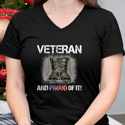 Gift for Dad Shirt, Funny Dad Unisex T-Shirt/Hoodie/Sweatshirt HLT00 – Veteran and Proud of it  Veterans & Father_s Day T-Shirt