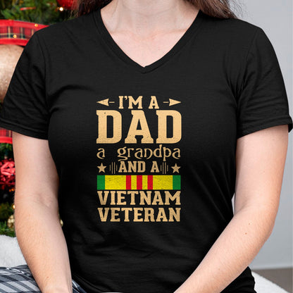 Gift for Dad Shirt, Funny Dad Unisex T-Shirt/Hoodie/Sweatshirt HLT00 – I_m A Dad Grandpa And A Vietnam Veteran Proud Veteran Father T-Shirt