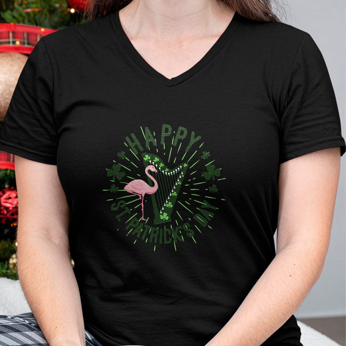 Patrick Day Shirts for Family, Funny Patrick Day shirts, st patrick's day Unisex T-Shirt/Hoodie/Sweatshirt HLT00 - Irish Flamingo Green Saint Patrick Day Lucky st pattys Party T-Shirt