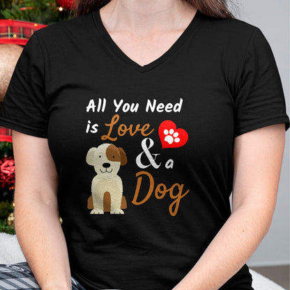 Dog Love Shirt, Dog Lover Gift T-Shirt/Hoodie/Sweatshirt HLT00 - Dog Lover Present - All You Need is Love and a Dog Funny T-Shirt