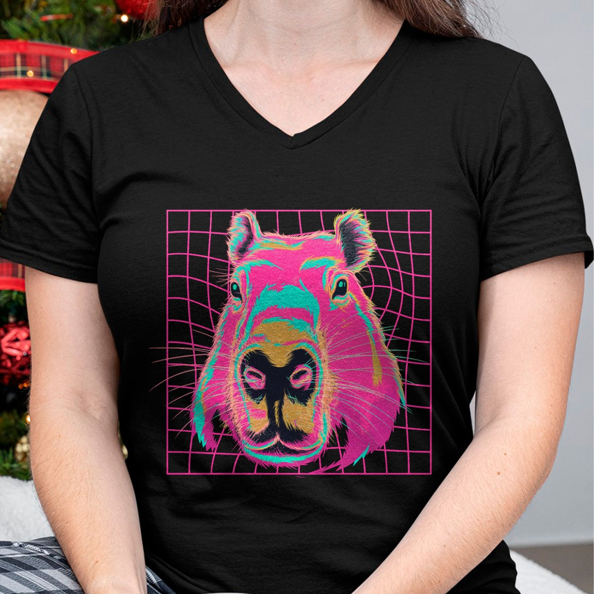 Cute Capybara Shirt, Funny Capybara Unisex T-Shirt/Hoodie/Sweatshirt HLT00 - Capybara Retro Art Long Sleeve T-Shirt