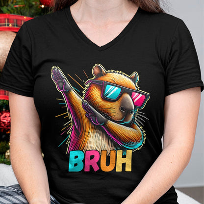Cute Capybara Shirt, Funny Capybara Unisex T-Shirt/Hoodie/Sweatshirt HLT00 - Funny Dabbing Capy Bruh Teens Youth Kids Meme Rodent Lovers T-Shirt