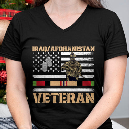 Proud Veteran Shirt, Funny Veteran UnisexT-Shirt/Hoodie/Sweatshirt HLT00 - Afghanistan Iraq Veteran Flag Soldier T-Shirt