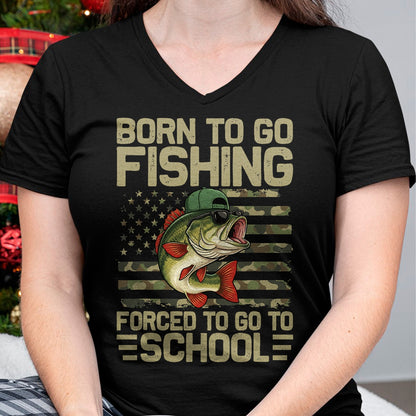 Funny Fishing Shirt, Gift For Fishing Lover Unisex T-Shirt/Hoodie/Sweatshirt HLT00 - Born to Go Fishing Bass Fish Funny Fisherman Boys Kids Men T-Shirt