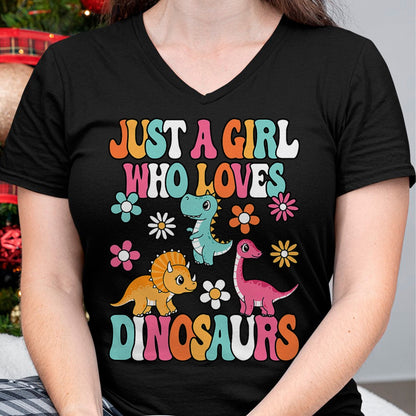 Best Dinosaur Lover Shirt, Funny Dinosaur UnisexT-Shirt/Hoodie/Sweatshirt HLT00 - Just A Girl Who Loves Dinosaurs Cute Groovy Dino Lover Kids T-Shirt