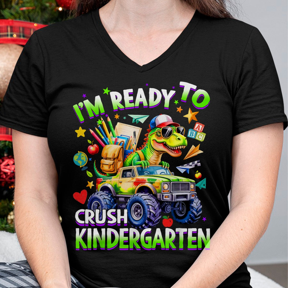 Best Student Shirt, Funny Back To School UnisexT-Shirt/Hoodie/Sweatshirt HLT00 - I_m Ready to Crush Kindergarten Dinosaur Back to School Boy T-Shirt