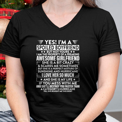 Best Wife Shirt, Wife and Husband Unisex T-Shirt/Hoodie/Sweatshirt HLT00 - Yes i'm A Spoiled Boyfriend But Not Yours awesome Girlfriend T-Shirt