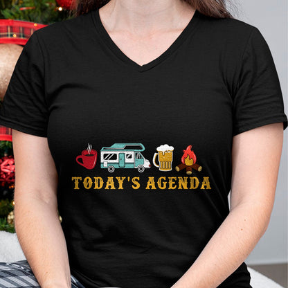 Funny Camping Shirt, Gift For Camping Lover Unisex T-Shirt/Hoodie/Sweatshirt HLT00 - RV Camping Lover Agenda T-Shirt