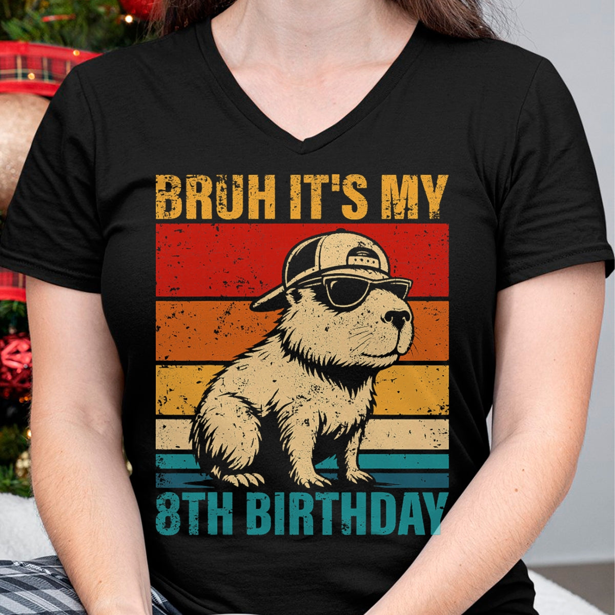 Cute Capybara Shirt, Funny Capybara UnisexT-Shirt/Hoodie/Sweatshirt HLT00 - 8 Year Old Birthday Boy Capybara Bruh It_s My 8th Birthday T-Shirt
