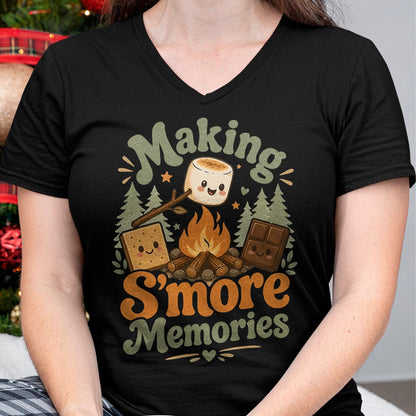 Funny Camping Shirt, Gift For Camping Lover Unisex T-Shirt/Hoodie/Sweatshirt HLT00 - Making Smores Campfire Cute Camping Family Adventure T-Shirt