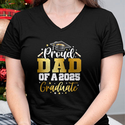 Gift for Dad Shirt, Funny Dad Unisex T-Shirt/Hoodie/Sweatshirt HLT00 – Dad Senior 2025 Proud Dad Of A Class Of 2025 Graduate T-Shirt