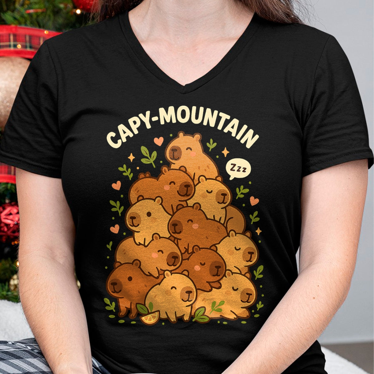 Cute Capybara Shirt, Funny Capybara Unisex T-Shirt/Hoodie/Sweatshirt HLT00 - Capybara T-Shirt Capy-Mountain Cute Design Capybara Shirt T-Shirt