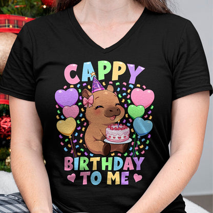 Cute Capybara Shirt, Funny Capybara UnisexT-Shirt/Hoodie/Sweatshirt HLT00 - Capybara Birthday Shirt  Kawaii Girl Cappy Birthday to Me T-Shirt