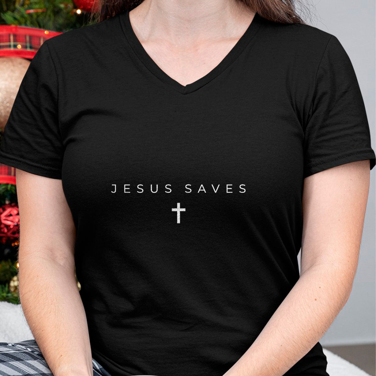 Christian Tee, Christian Faith Unisex T-Shirt/Hoodie/Sweatshirt HLT00 - Jesus Saves Cross Subtle Christian Minimal Religious Faith T-Shirt