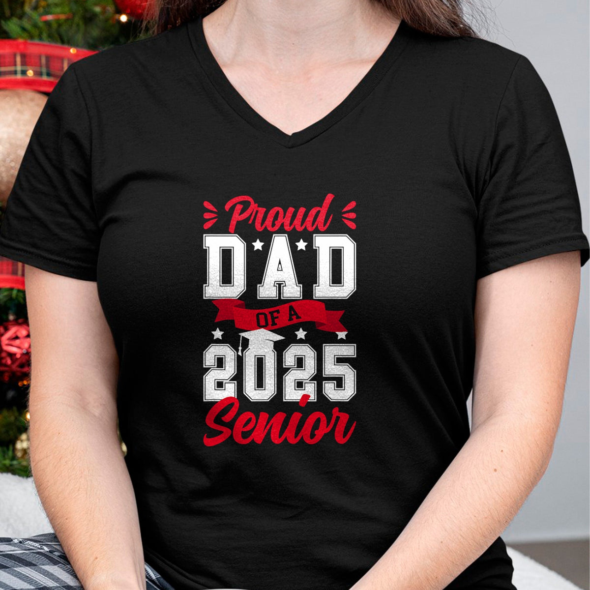 Gift for Dad Shirt, Funny Dad Unisex T-Shirt/Hoodie/Sweatshirt HLT00 – Proud Dad Of A 2025 Senior Dad Of A 2025 Graduate Father T-Shirt