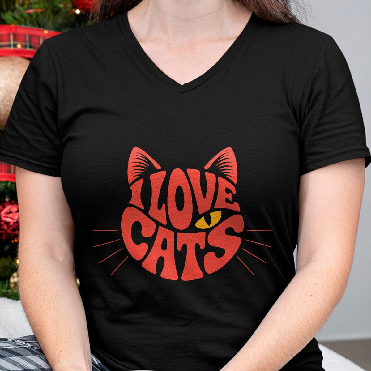 Cat Love Shirt, Funny Cat Lover Gift UnisexT-Shirt/Hoodie/Sweatshirt HLT00 - I Love Cats T-Shirt (1)