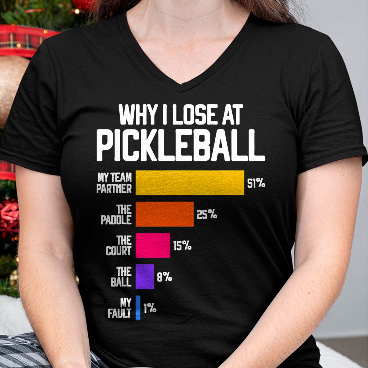 Funny Pickleball Shirt, Pickleball Lover Unisex T-Shirt/Hoodie/Sweatshirt HLT00 - Funny Pickleball Humor T-Shirt Why I Lose - Black, Classic Fit, Crew Neck, Short Sleeve