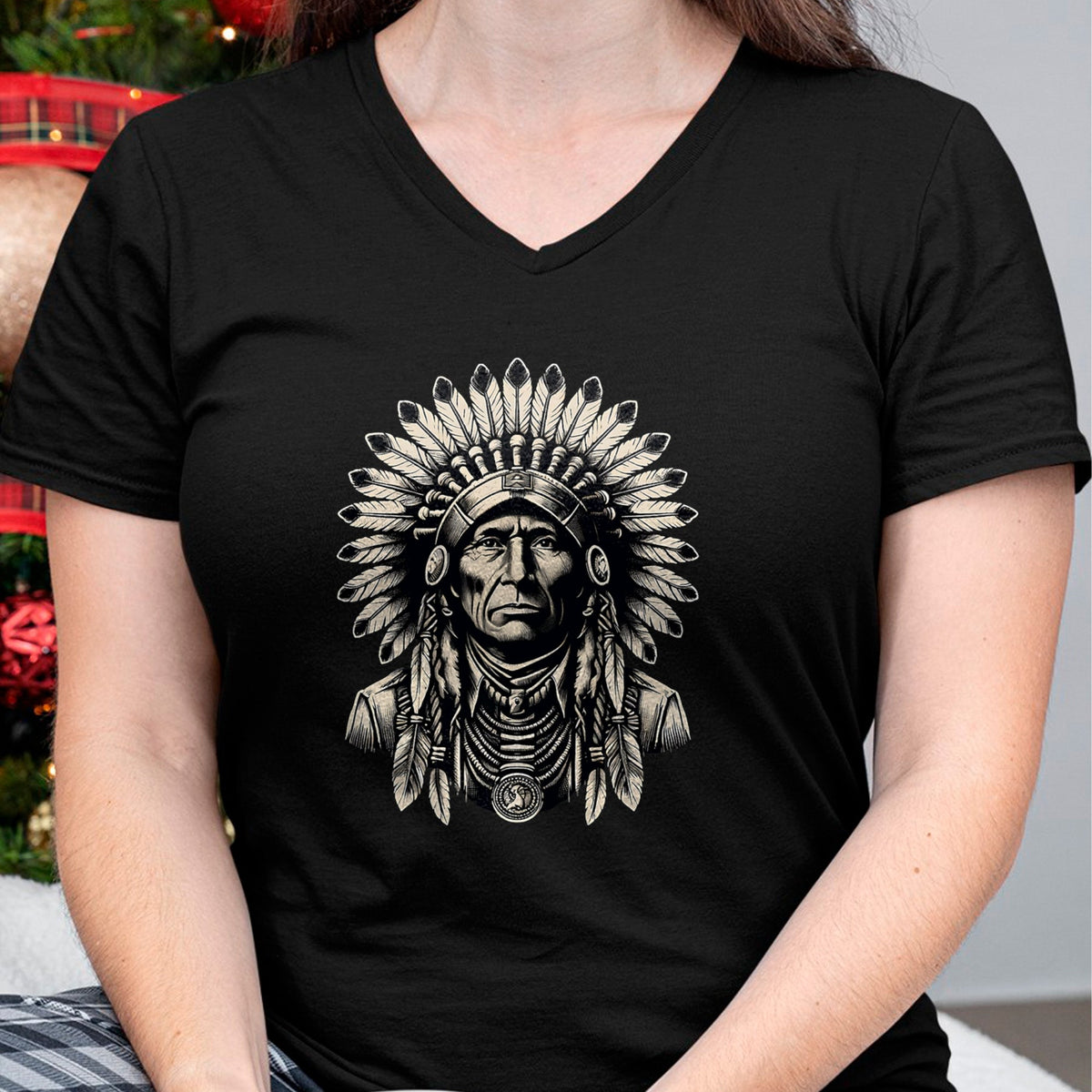Native American T-Shirts, Vintage Native American Unisex T-Shirt/Hoodie/Sweatshirt HLT00 - Headdress Chief Ancestors Vintage, Native American Indian