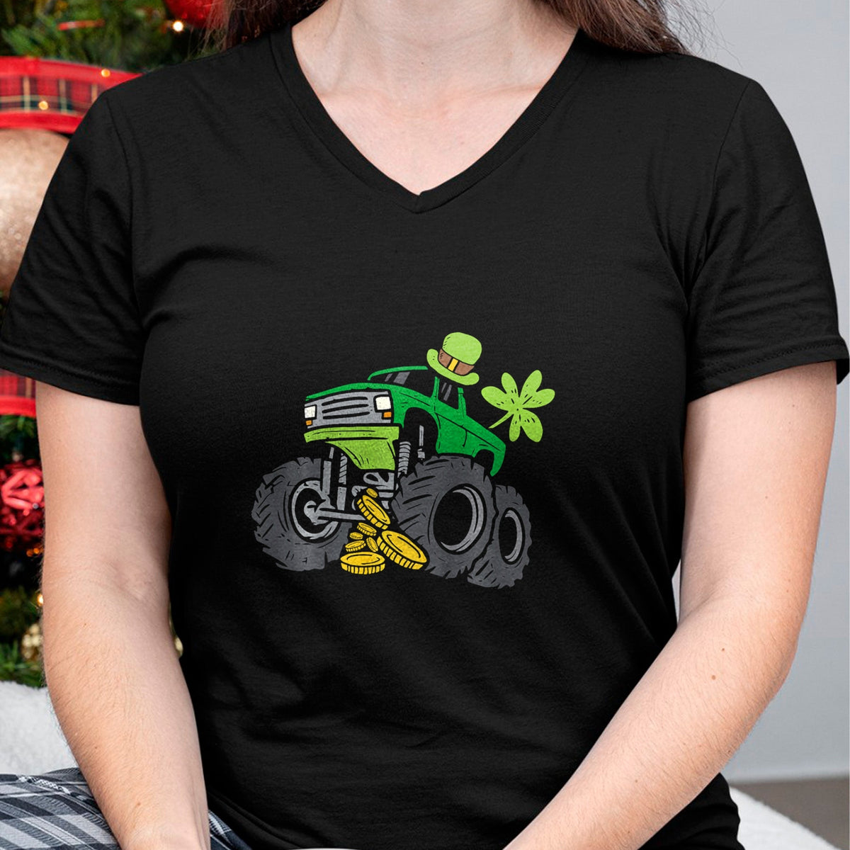 Patrick Day Shirts for Family, Funny Patrick Day shirts, st patrick's day Unisex T-Shirt/Hoodie/Sweatshirt HLT00 - Kids Leprechaun Monster Truck Shamrock St Patrick Day T-Shirt