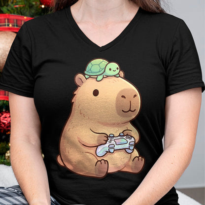 Cute Capybara Shirt, Funny Capybara Unisex T-Shirt/Hoodie/Sweatshirt HLT00 - Cute Capybara Anime Gamer Turtle Funny Graphic Kawaii T-Shirt