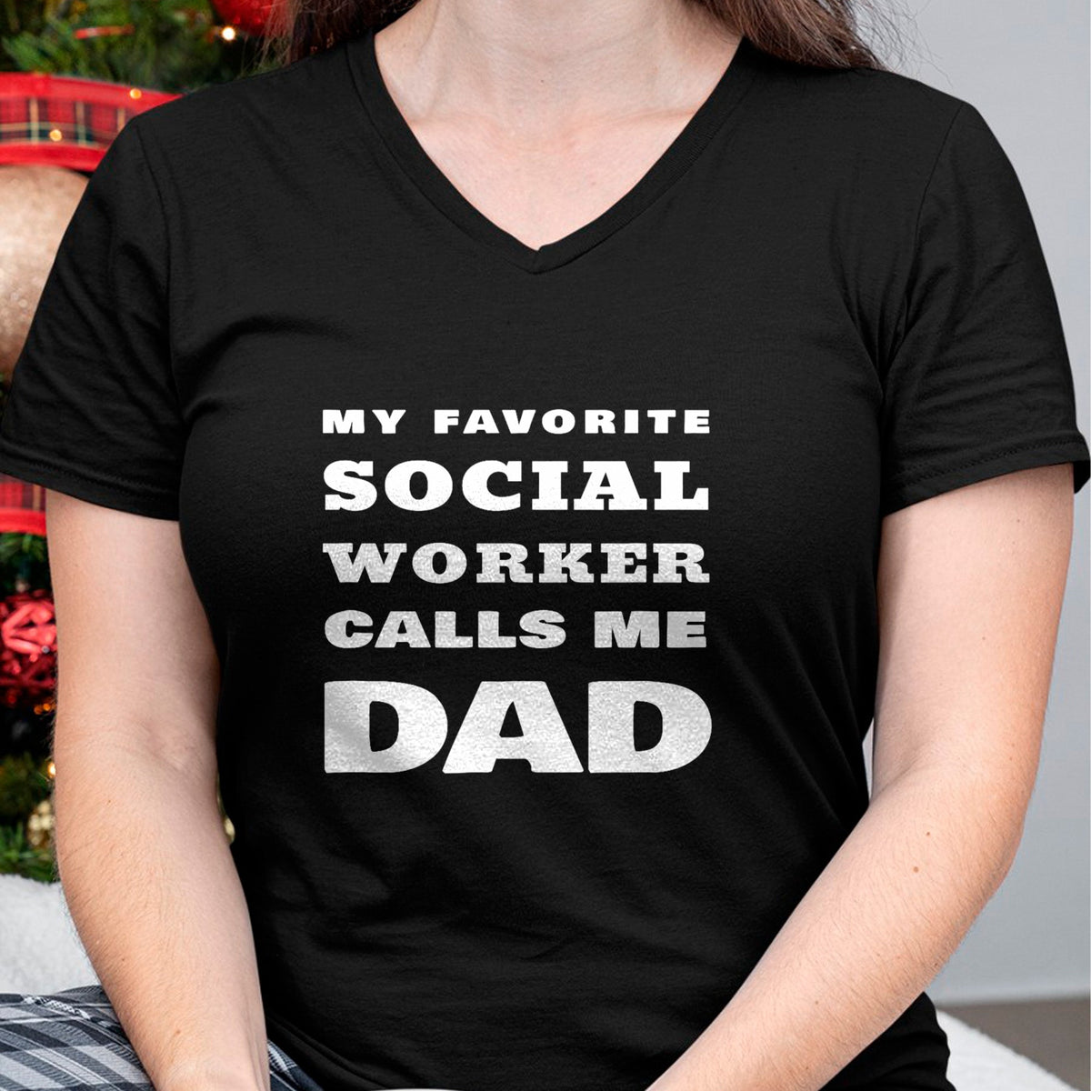 Gift for Dad Shirt, Funny Dad Unisex T-Shirt/Hoodie/Sweatshirt HLT00 – My Favorite Social Worker Calls Me Dad Proud Father Quote T-Shirt