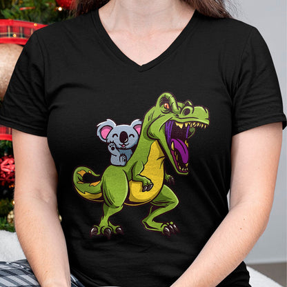 Best Dinosaur Lover Shirt, Funny Dinosaur UnisexT-Shirt/Hoodie/Sweatshirt HLT00 - Kawaii Koala Bear Riding T-Rex - Cute & Funny Trex Dinosaur T-Shirt