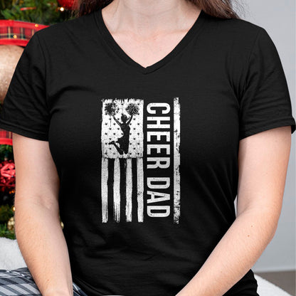 Gift for Dad Shirt, Funny Dad Unisex T-Shirt/Hoodie/Sweatshirt HLT00 – Cheer Dad Cheerleading American Flag Fathers Day Cheerleader T-Shirt