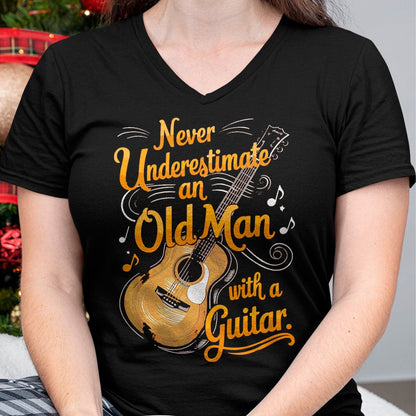 Guitar Lover Shirt, Funny Guitar UnisexT-Shirt/Hoodie/Sweatshirt HLT00 - Never Underestimate an Old Man with A Guitar Player T-Shirt, Men, Black, 3X-Large
