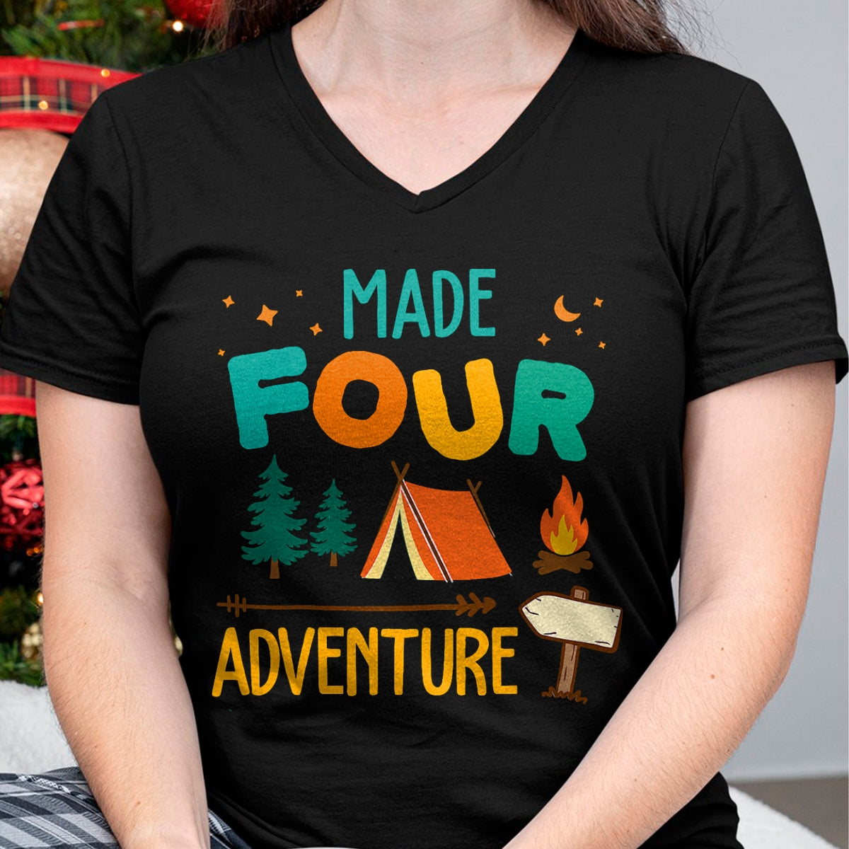 Funny Camping Shirt, Gift For Camping Lover Unisex T-Shirt/Hoodie/Sweatshirt HLT00 - Made Four Adventure 4th Birthday Party Camping Outdoor Theme T-Shirt