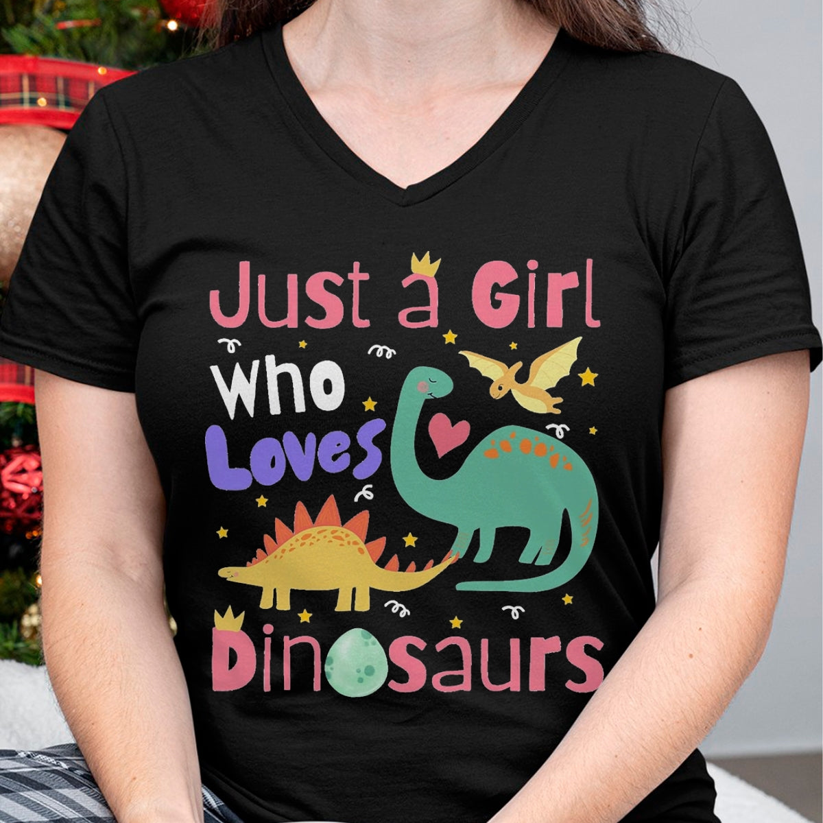 Best Dinosaur Lover Shirt, Funny Dinosaur UnisexT-Shirt/Hoodie/Sweatshirt HLT00 - Just a Girl Who Loves Dinosaurs Kid Teen Toddlers Women Dino T-Shirt, Men, Black, 3X-Large