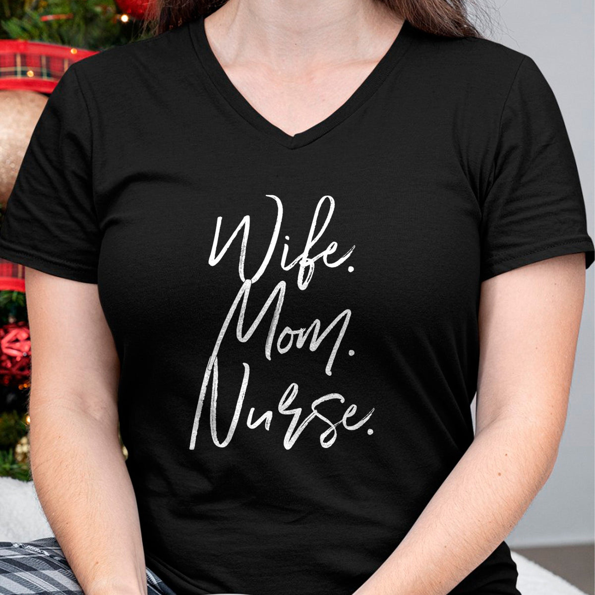 Funny Nurse Shirt, Nurse Unisex T-Shirt/Hoodie/Sweatshirt HLT00 - Nursing Appreciation Gifts Shirt WIFE MOM NURSE RN Women T-Shirt (1)