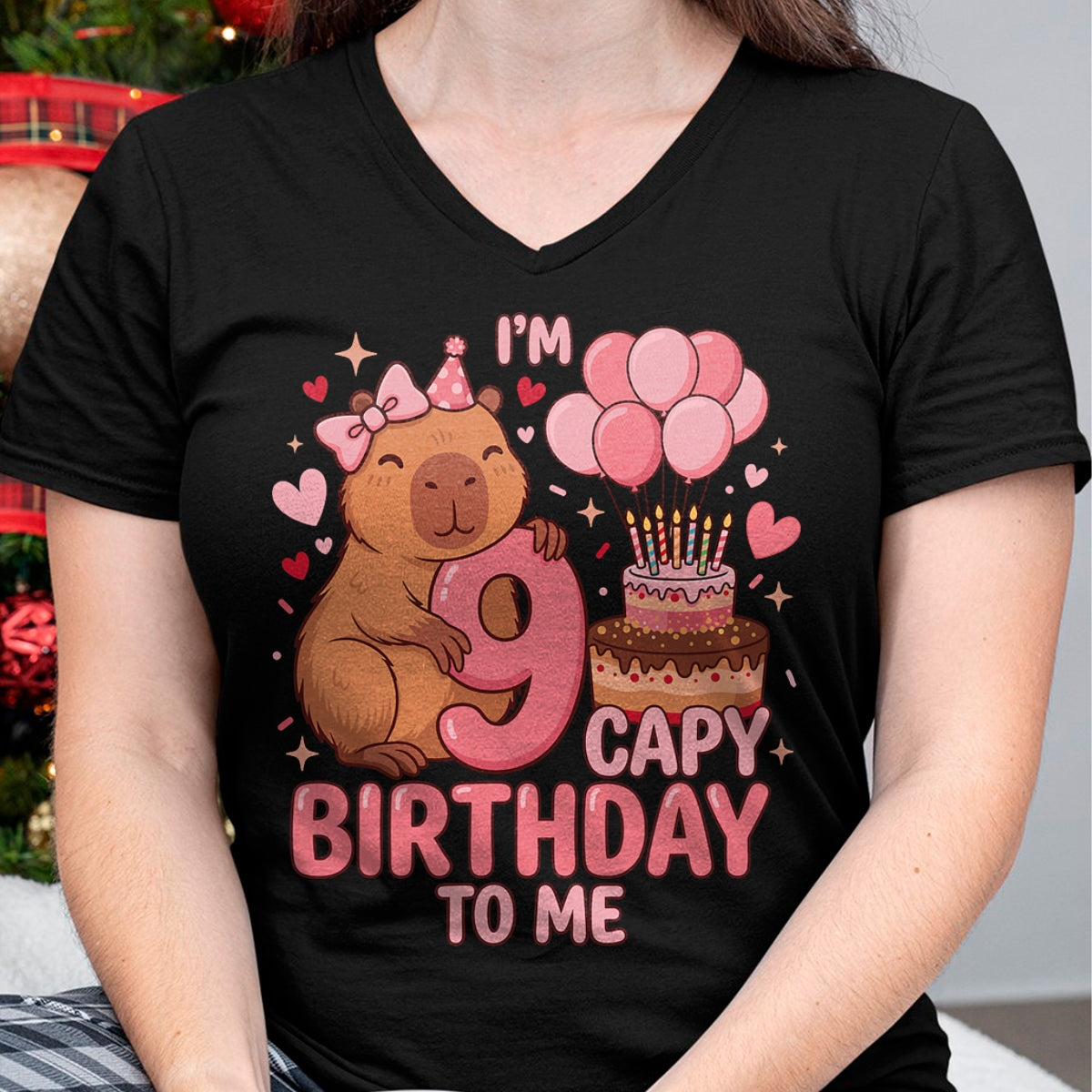 Cute Capybara Shirt, Funny Capybara UnisexT-Shirt/Hoodie/Sweatshirt HLT00 - Capybara 9 Year Birthday Girl Capybara 9th Birthday 2017 T-Shirt