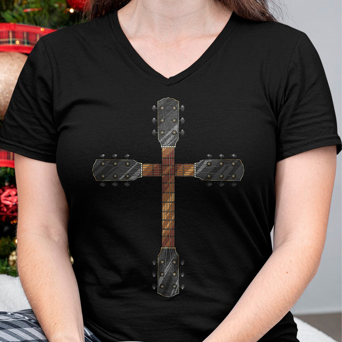 Guitar Lover Shirt, Funny Guitar UnisexT-Shirt/Hoodie/Sweatshirt HLT00 - Cute Faith Christian Guitar Cross T-Shirt  Funny Musician Gift for Unisex-Adults, Black, Short Slee