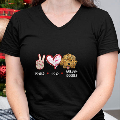 Dog Love Shirt, Dog Lover Gift T-Shirt/Hoodie/Sweatshirt HLT00 - peace love Goldendoodle gift for men women kids doodle dog T-Shirt