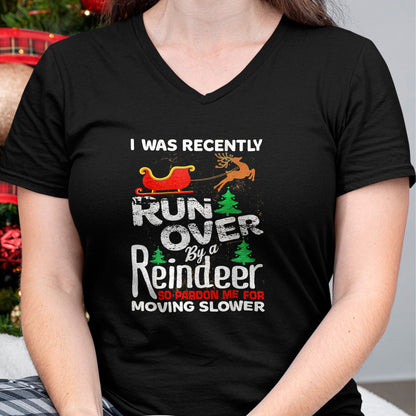 Best Grandma Shirt, Proud Grandma Unisex T-Shirt/Hoodie/Sweatshirt HLT00 - Grandma Got Run Over By A Reindeer Christmas So Pardon Me T-Shirt (1)