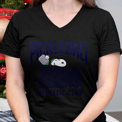 Funny Pickleball Shirt, Pickleball Lover Unisex T-Shirt/Hoodie/Sweatshirt HLT00 - Peanuts - Snoopy Pickleball Athletic Club USA T-Shirt