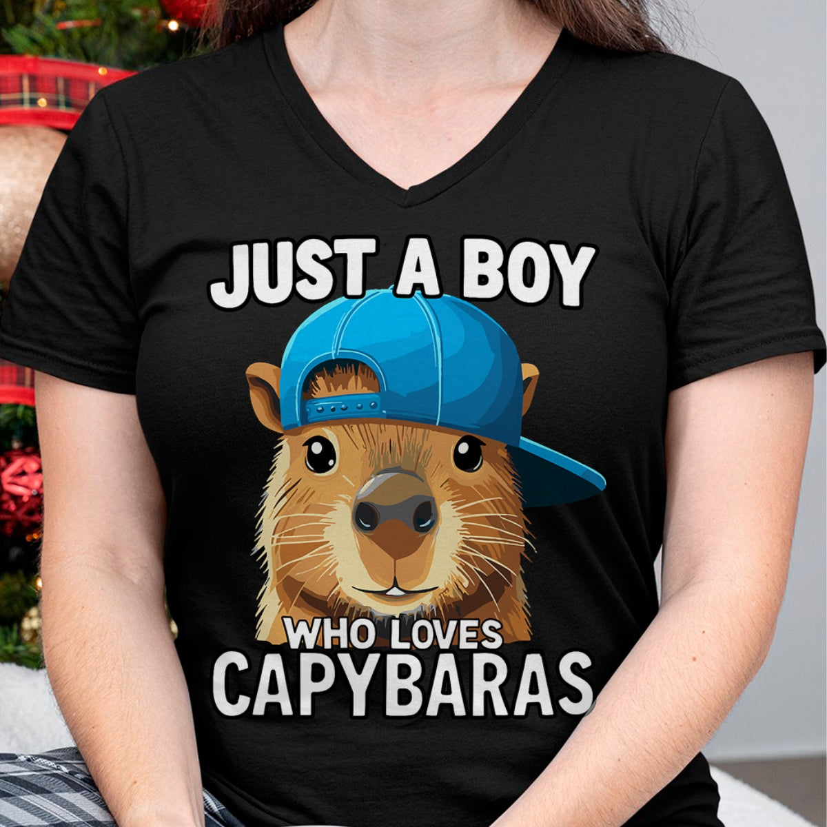Cute Capybara Shirt, Funny Capybara Unisex T-Shirt/Hoodie/Sweatshirt HLT00 - Just A Boy Who Loves Capybaras T-Shirt
