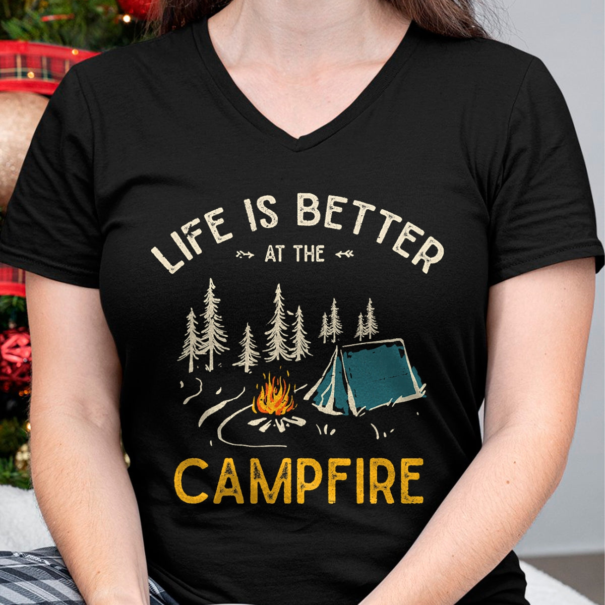 Funny Camping Shirt, Gift For Camping Lover Unisex T-Shirt/Hoodie/Sweatshirt HLT00 - Das Leben ist Besser am Lagerfeuer Funny Camper Camping T-Shirt