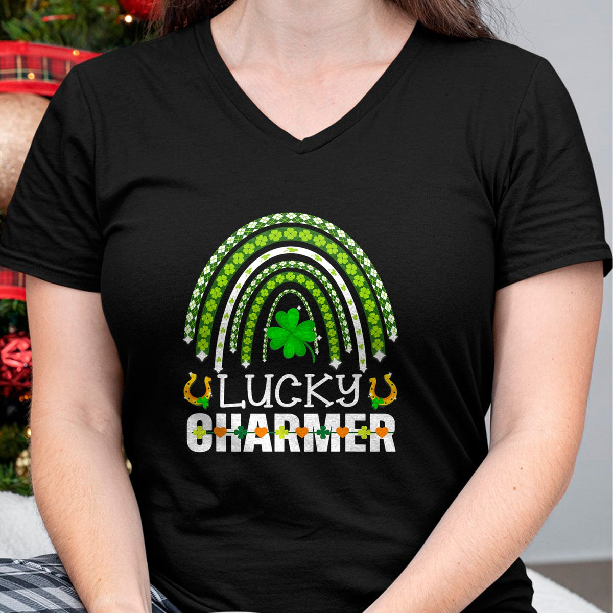 Patrick Day Shirts for Family, Funny Patrick Day shirts, st patrick's day Unisex T-Shirt/Hoodie/Sweatshirt HLT00 - Lucky Charmer Funny St Patrick Day  Rainbow Shamrock T-Shirt