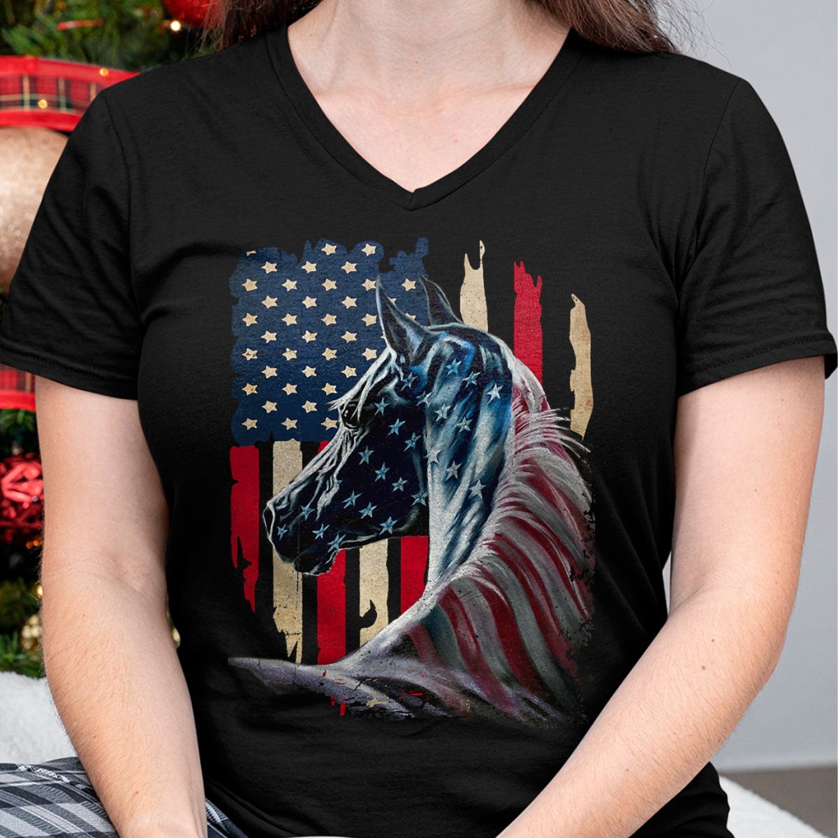 Best Horse Lover Shirt , Funny Horse UnisexT-Shirt/Hoodie/Sweatshirt HLT00 - Patriotic Horse American Flag - Horse Vintage T-Shirt Small