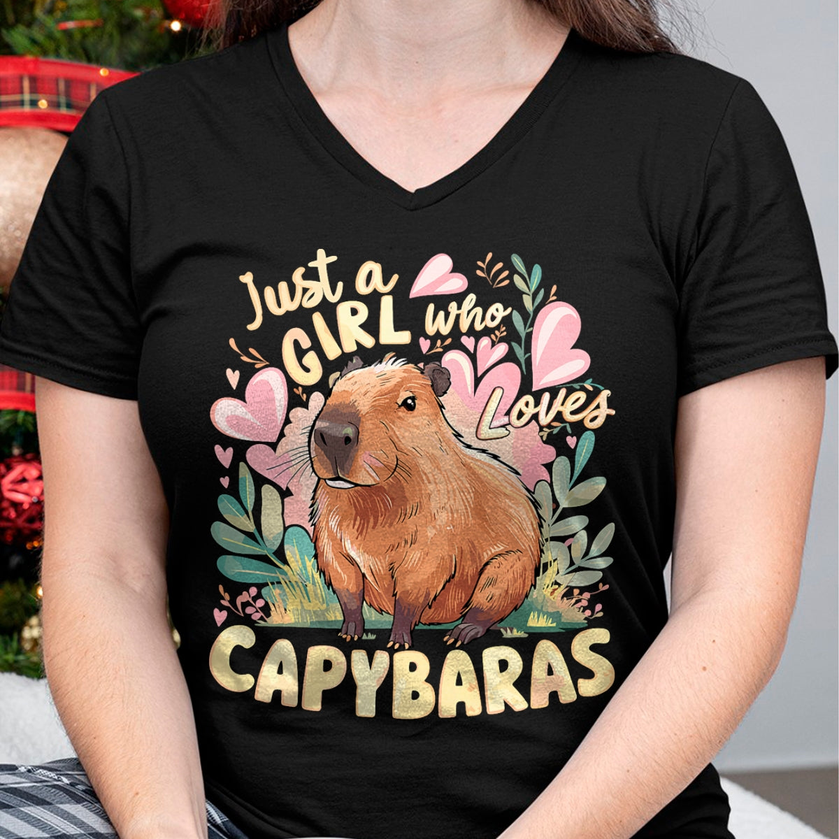 Cute Capybara Shirt, Funny Capybara Unisex T-Shirt/Hoodie/Sweatshirt HLT00 - Capybara Cute Just a Girl who Loves Capybaras T-Shirt