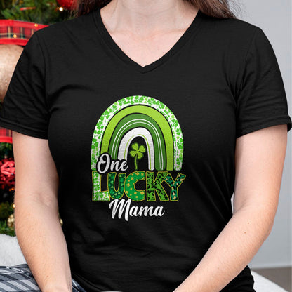 Gift for Mom Shirt, Funny Mom Unisex T-Shirt/Hoodie/Sweatshirt HLT00 - One Lucky Mama St Patrick's Day Mom Shamrock Mother_s Day T-Shirt