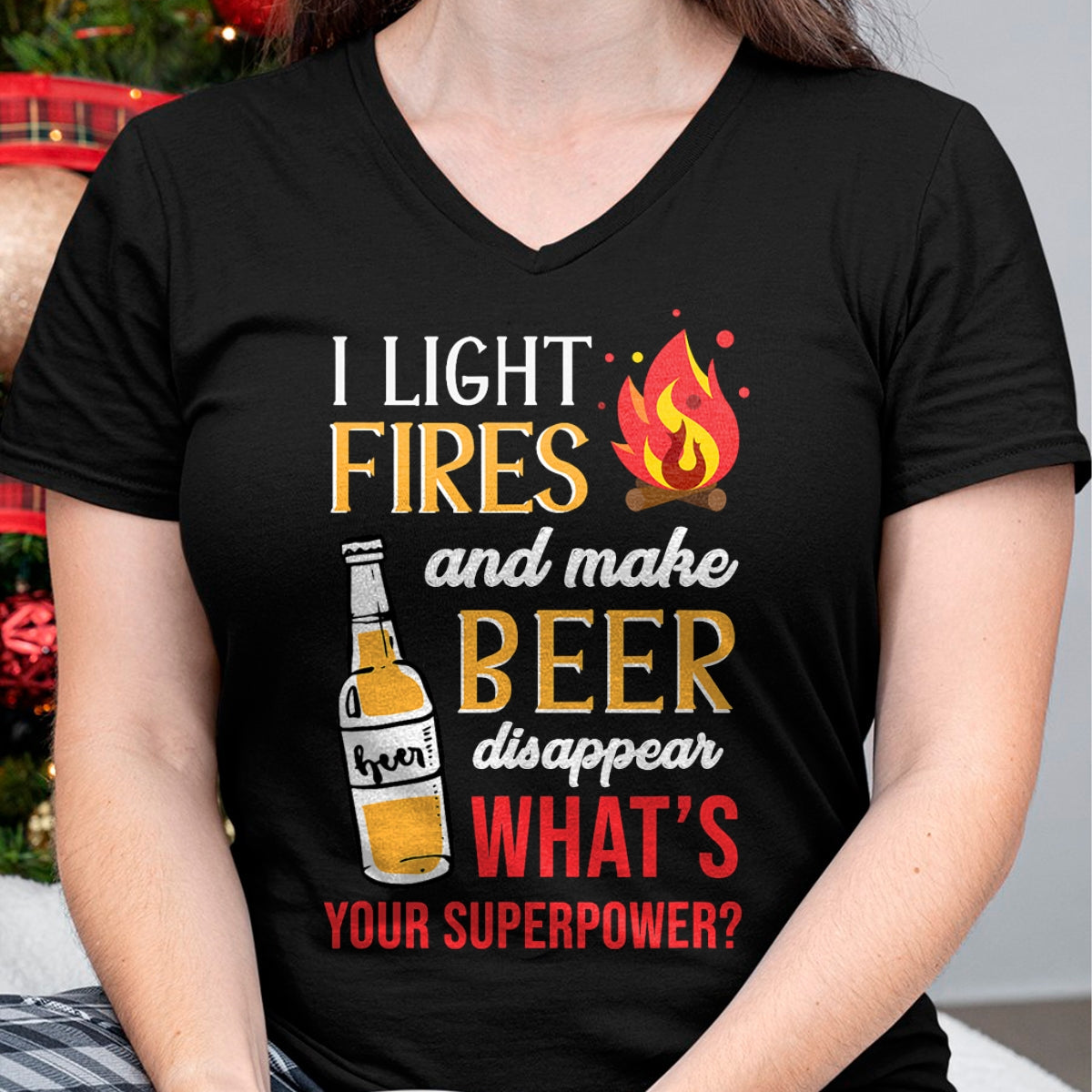Funny Camping Shirt, Gift For Camping Lover Unisex T-Shirt/Hoodie/Sweatshirt HLT00 - I Light Fires and Make Beer Disappear Funny Camping T-Shirt T-Shirt
